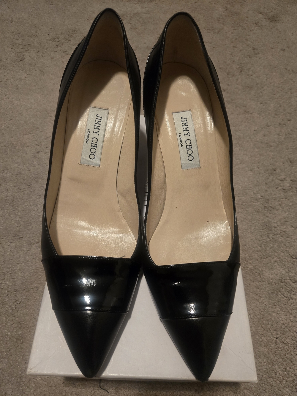 Jimmy Choo Women's Black Pointed Toe Patent Leather Pumps Size 10 /41